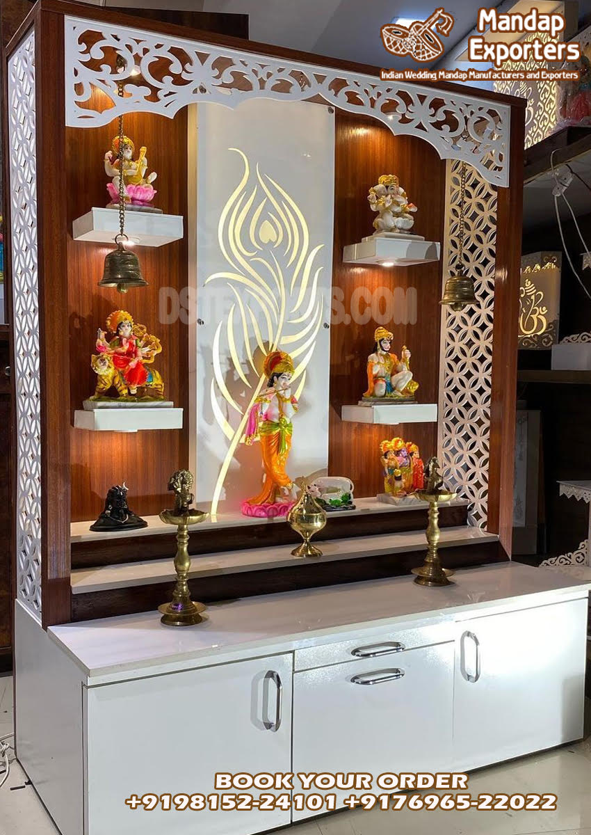 Designer Peacock Feather Cutting Temple for Home