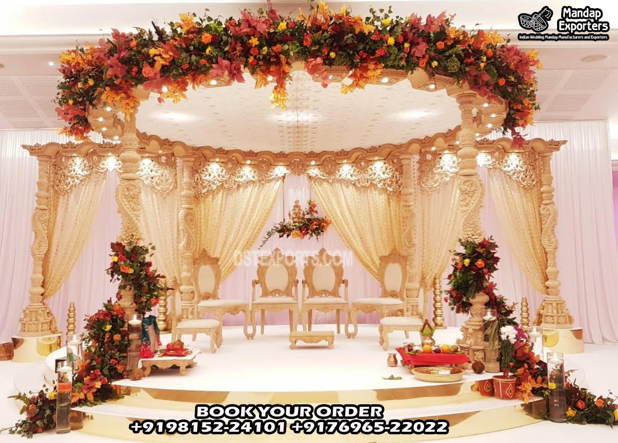 Incredible Wooden Carved Wedding Mandap