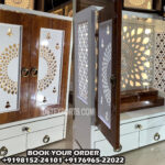 Modish Design Teak Wooden Mandir With Doors