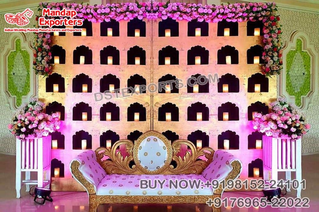 Moroccan Wedding Jhrokha Style Metal Candle Walls
