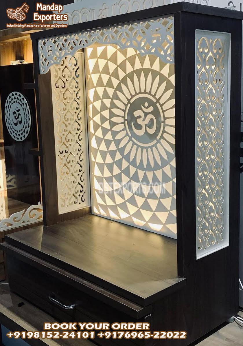 OM Design Pooja Mandir With Storage