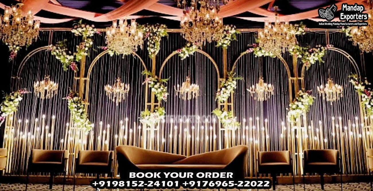 Pretty Wedding Backdrop Arches with Candle Sticks