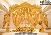 Stylish Wooden Carved Wedding Mandap with Dome Stylish Wooden Carved Wedding Mandap with Dome