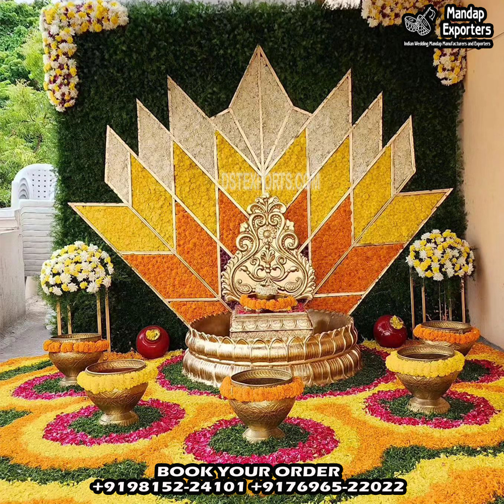 Trending Indian Wedding Haldi Decoration Setup