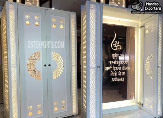 White Glossy 3D Om Panel Design Temple White Glossy 3D Om Panel Design Temple