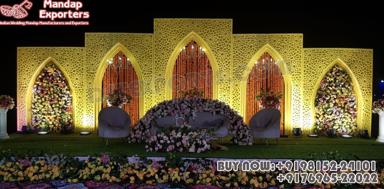 Indian Castle Theme Reception Stage Background Panels