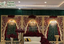 Muslim Nikah Stage With Laser Cut Backdrop Panels Muslim Nikah Stage With Laser Cut Backdrop Panels