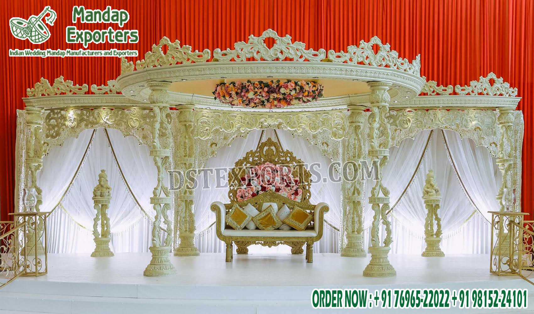 Ravishing Round Wooden Vidhi Mandap for London Weddings