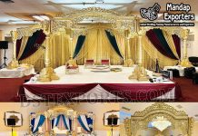 Golden Peacock Base Pillars Mandap Weddings Golden Peacock Base Pillars Mandap Weddings