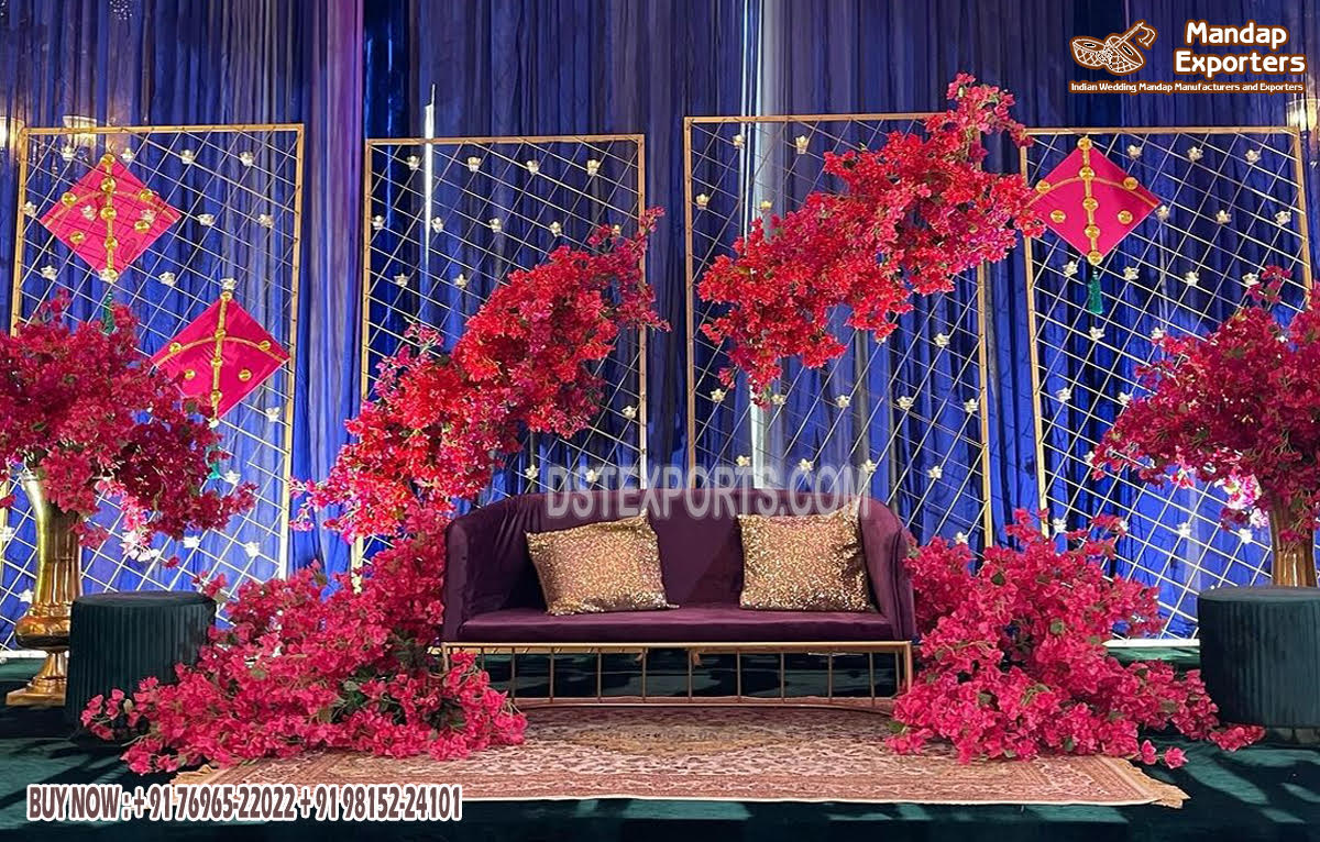 Graceful Gold Theme Wedding Backdrop Candle Wall