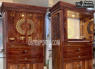 Modern Design Teak Wood Temple for Office Modern Design Teak Wood Temple for Office