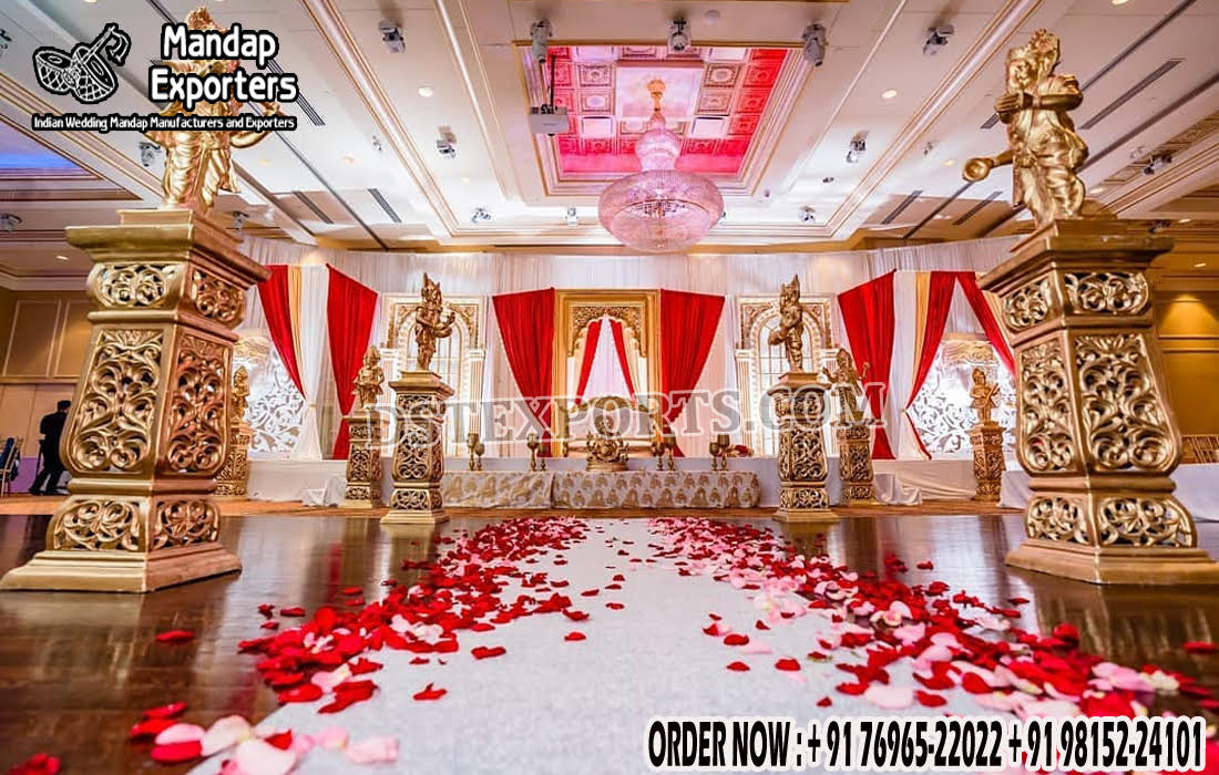 Mughal Theme Wedding Stage Walkway Pillars