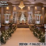 Rajwada Theme White Stage Setup For Hindu Weddings