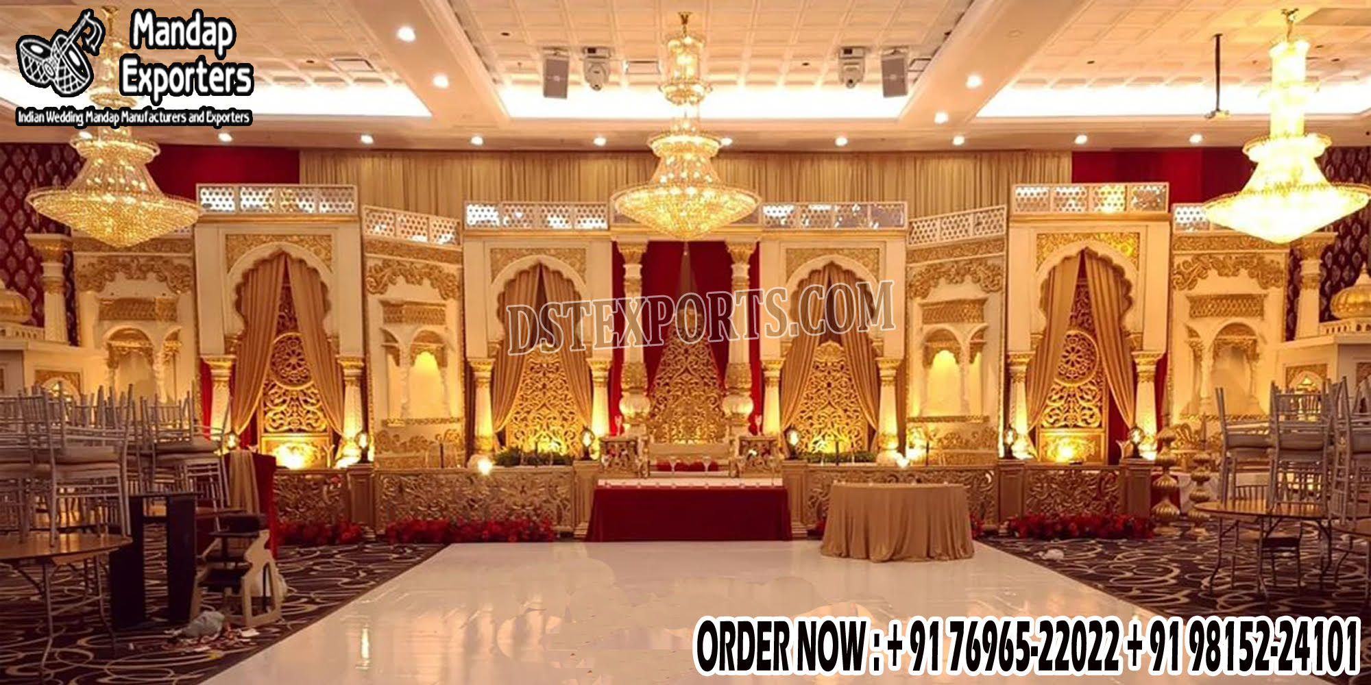 Royal Rajwada Theme Indian Wedding Stage Decor