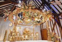Stunning Peacock Carved Mandap For Indoor Wedding A mandap is actually a platform used to delimit a private place at a wedding venue. The main wedding ceremony takes place in the mandap. Many things have changed over time, and now couples shape their wedding invitations according to their dreams. Therefore, the demand for unique and stylish wedding mandaps is increasing day by day.