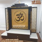 Trendy Teak Wooden Temple With OM Design