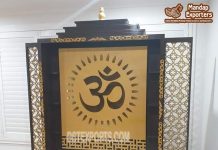 Trendy Teak Wooden Temple With OM Design Trendy Teak Wooden Temple With OM Design