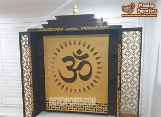 Trendy Teak Wooden Temple With OM Design Trendy Teak Wooden Temple With OM Design