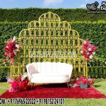 Elegant Engagement Stage Candle Wall for Outdoor Ceremony
