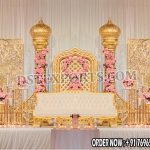Elegant Malaysian Weddings Golden Theme Stage Decor