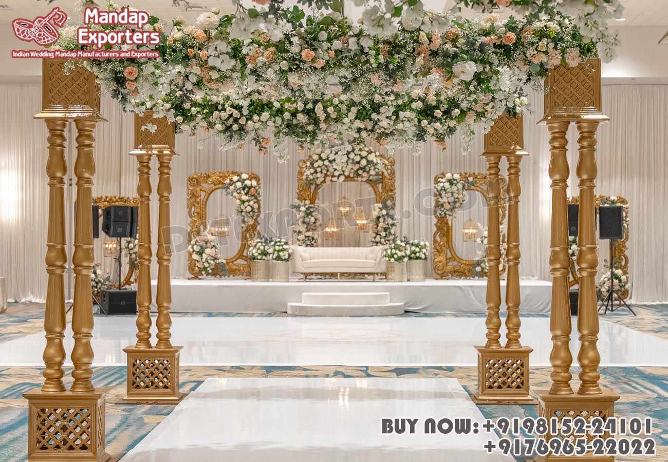 Hindu Wedding Hall Reception Stage Unique Entrance Decor