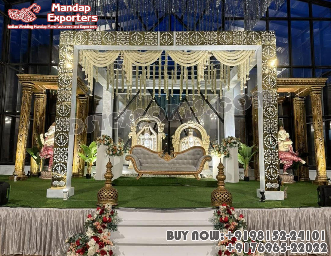 Kannada Fusion Wedding Mirror Stage Decor