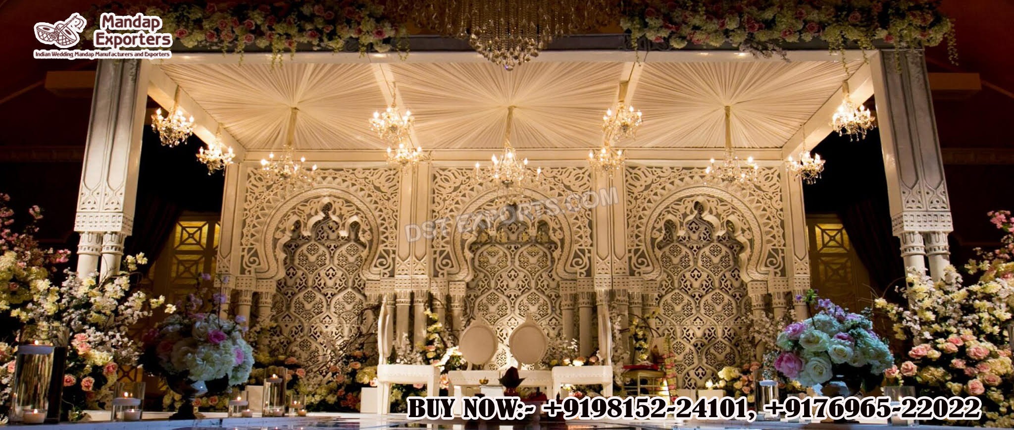 Moroccan Theme Wedding Mandap with 3D Back Frame Moroccan Theme Wedding Mandap with 3D Back Frame