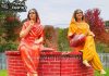 Punjabi Sitting Lady Statue With Fiber Well Punjabi Cultural Fiberglass Statues For Wedding Decor