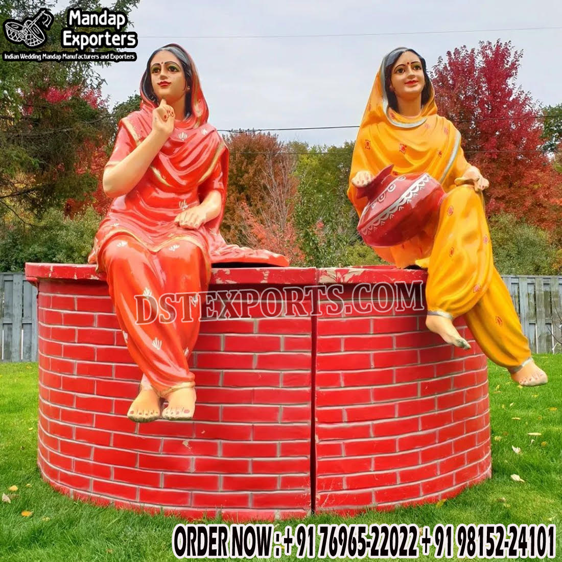 Punjabi Cultural Fiberglass Statues For Wedding Decor
