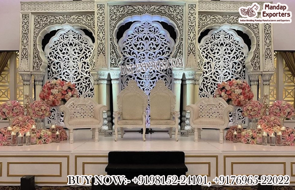 Romantic White Theme Wedding Stage Decor Romantic White Theme Wedding Stage Decor
