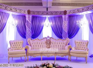 Stylish White Gold Sofa Set For Wedding Reception Stylish White Gold Sofa Set For Wedding Reception