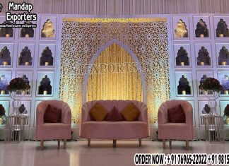 Enlightened Jharokha Design Back-Wall For Weddings Metal Frames, Fiber Frames
