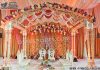 Deluxe Dual Pillar Wooden Mandap For UK Weddings Fiber Mandaps, Wooden Mandaps, Crystal Mandaps, Metal Mandaps, Mandap stage, Indian Mandaps, Modern mandaps, open mandap, Wooden Look Mandap, FRP Mandaps, Antique Mandaps, Brown Mandap, Wooden look fiber mandap