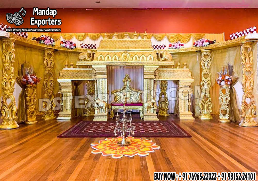 Beautiful Wedding Stage, Best Wedding Stage Decor, Bollywood stage, Bride- Groom Stage Setup, Bridal Seat Setup, C style Frame Stage, Devdas Wedding Sage, Door Frame Stage, Easiest Wedding Stage, Elephant Theme Stage, Fiber Pillar Stage, FRP Pillar Stage, Golden Stage, Hindu Wedding Stage, Indian Wedding Stage, White Stage, Canadian Stage