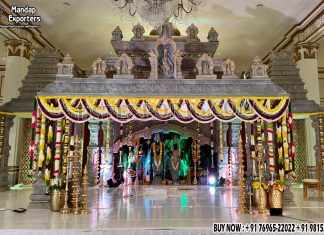 Grand Gopuram Style Malaysian Wedding Mandap we are manufacturer and exporters of all types pof wedding product like - wedding mandap , crystal mandaps ,metal mandaps, stages , wedding frames/panels, wedding sofa set, bride groom chairs, mandap chairs ,punjabi culture statues , wedding swings , horse drawn carriages ,backdrop curtain etc.