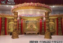 Maharani Style Mandap for Great Indian Weddings we are manufacturer and exporters of all types pof wedding product like - wedding mandap , crystal mandaps ,metal mandaps, stages , wedding frames/panels, wedding sofa set, bride groom chairs, mandap chairs ,punjabi culture statues , wedding swings , horse drawn carriages ,backdrop curtain etc.