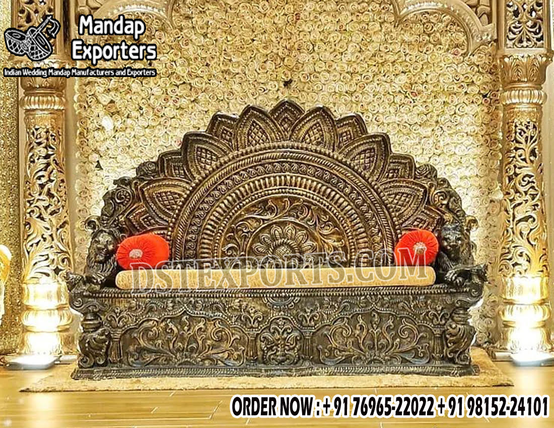 This Sofa is made of premium quality wood with high quality polyester polishes and proper hand carving.