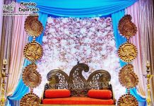 South Indian Wedding Decor Hanging FRP Props DST EXPORTS is manufacturing & Exporting products like Wedding Mandaps, Wedding Stages, Wedding Furniture, Wedding Dolis, Wedding Stage Backdrop Frames and Panels, Wedding Horse Drawn Carriages
