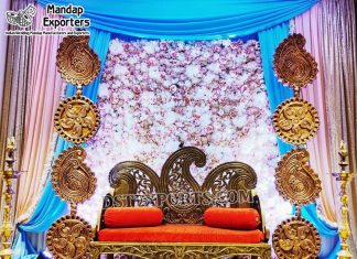South Indian Wedding Decor Hanging FRP Props DST EXPORTS is manufacturing & Exporting products like Wedding Mandaps, Wedding Stages, Wedding Furniture, Wedding Dolis, Wedding Stage Backdrop Frames and Panels, Wedding Horse Drawn Carriages