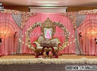 Stunning Metal Arches For Wedding Stage Decor Wedding Mandaps Wedding Stages Wedding Furniture Horse Drawn Carriages Fiber Decoration Items Mehndi Sangeet and Haldi decor props