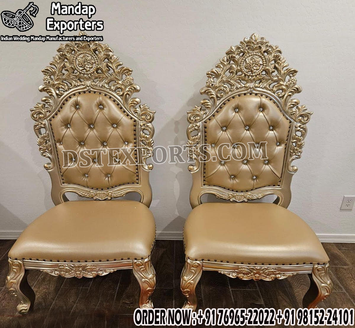 These chairs are made of treated wood with polyester high gloss polishes..