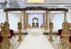 Buy Gujarati Wedding Designer Wooden Mandap Fiber Mandaps, Wooden Mandaps, Crystal Mandaps, Metal Mandaps, Mandap stage, Indian Mandaps, Modern mandaps, open mandap, Wooden Look Mandap, FRP Mandaps, Antique Mandaps, Brown Mandap, Wooden look fiber mandap