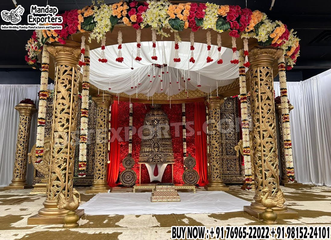 we are manufacturer and exporters of all types pof wedding product like - wedding mandap , crystal mandaps ,metal mandaps, stages , wedding frames/panels, wedding sofa set, bride groom chairs, mandap chairs ,punjabi culture statues , wedding swings , horse drawn carriages ,backdrop curtain etc.