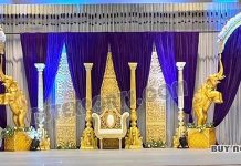 Grand Srilankan Wedding Event Stage Decor Props