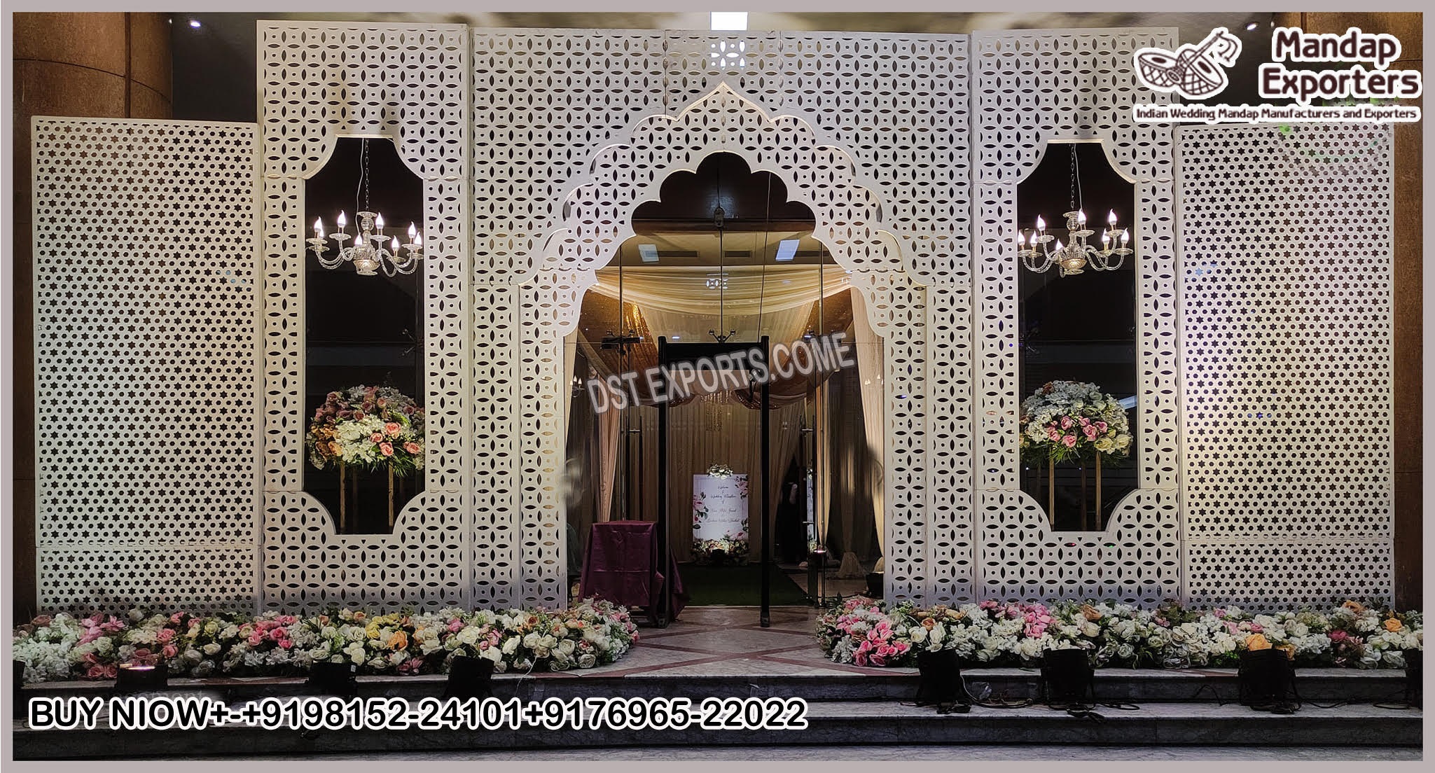 Grand Wedding Entrance Laser Designed Metal Screens