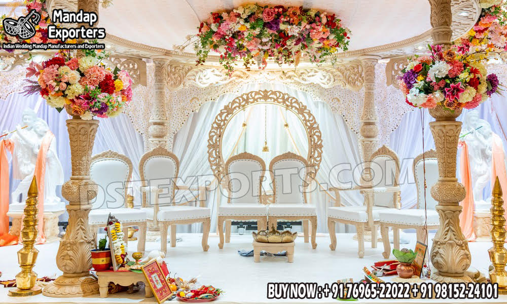 we are manufacturer and exporters of all types pof wedding product like - wedding mandap , crystal mandaps ,metal mandaps, stages , wedding frames/panels, wedding sofa set, bride groom chairs, mandap chairs ,punjabi culture statues , wedding swings , horse drawn carriages ,backdrop curtain etc.