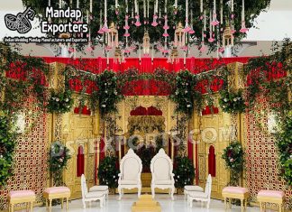 Mughal Theme Wedding Event Open Mandap/Stage we are manufacturer and exporters of all types pof wedding product like - wedding mandap , crystal mandaps ,metal mandaps, stages , wedding frames/panels, wedding sofa set, bride groom chairs, mandap chairs ,punjabi culture statues , wedding swings , horse drawn carriages ,backdrop curtain etc.