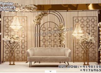 Trending Toronto Wedding Metallic Candle Backdrop Stands we are manufacturer and star exporters of all types of wedding product like - wedding mandap , crystal mandaps ,metal mandaps, wooden mandaps , stages , wedding frames/panels, wedding sofa set, bride groom chairs, mandap chairs ,punjabi culture statues , wedding swings , horse drawn carriages ,backdrop curtain etc.