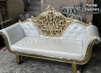 Astonishing Indian Wedding Reception Stage Loveseat Wedding sofa, Wedding Chairs, Mandap chairs, Wooden Sofa sets, Bride groom chairs, Puberty ceremony sitting