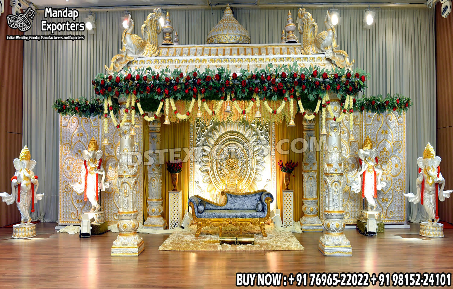 we are manufacturer and exporters of all types pof wedding product like - wedding mandap , crystal mandaps ,metal mandaps, stages , wedding frames/panels, wedding sofa set, bride groom chairs, mandap chairs ,punjabi culture statues , wedding swings , horse drawn carriages ,backdrop curtain etc.